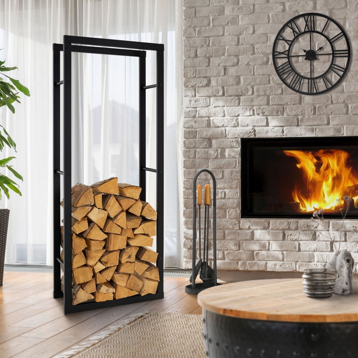 Stojak duży 150 cm kosz na drewno drzewo kominkowe MetalFab R150 - obrazek 2