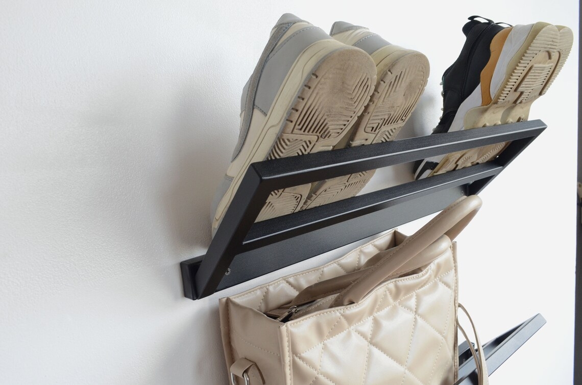 Półka ścienna na buty w stylu nowoczesnym industrialnym loft do ściany - obrazek 4