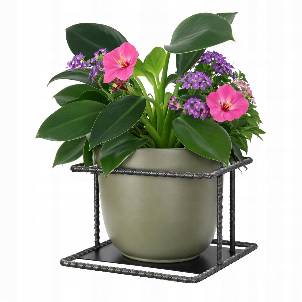 Kwietnik Ścienny Metalowy Czarny Loft Wieszak na Doniczkę 15 cm - obrazek 7