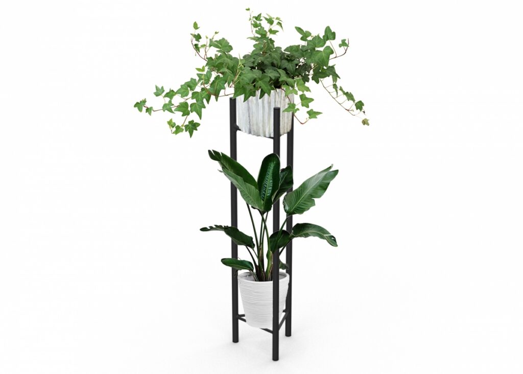 Stojak podwójny na kwiaty loft kwietnik 90 cm podstawka SK90 MetalFab