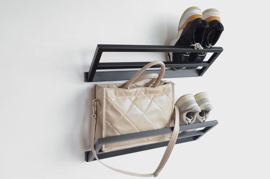 Półka ścienna na buty w stylu nowoczesnym industrialnym loft do ściany - obrazek 5
