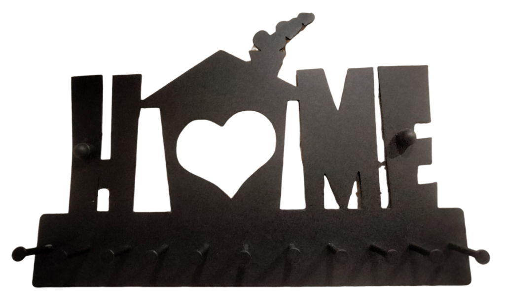 Wieszak z napisem HOME na klucze do przedpokoju MetalFab