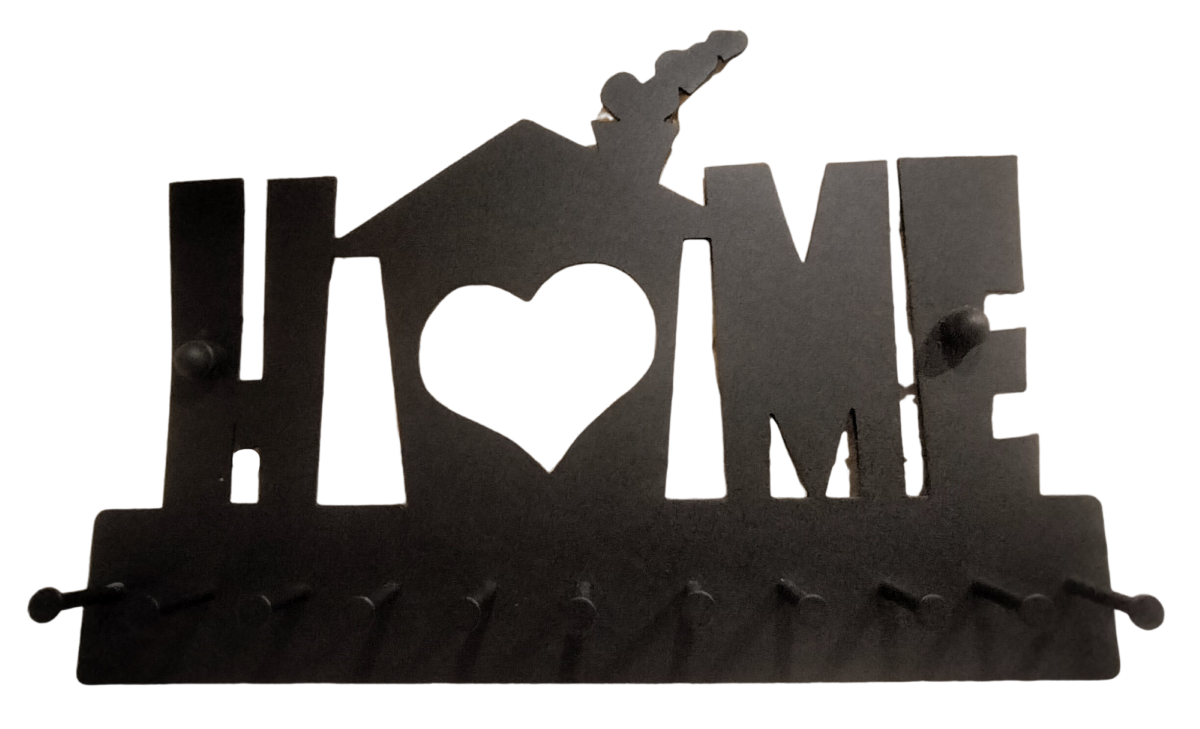 Wieszak z napisem HOME na klucze do przedpokoju MetalFab