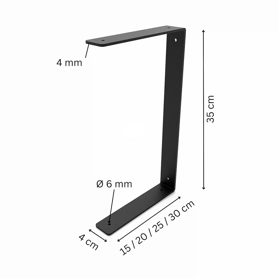 Podwójny wspornik Półki loft pod Półkę 15 cm Wieszak Uchwyt 40MM - obrazek 6