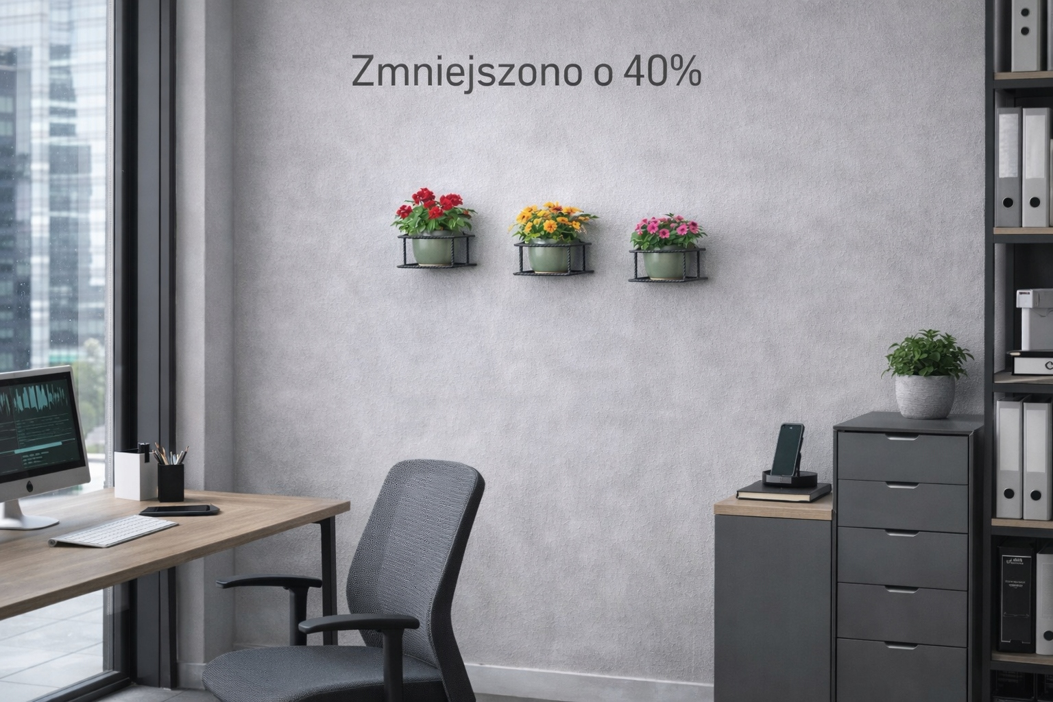 Kwietnik Ścienny Metalowy Czarny Loft Wieszak na Doniczkę 15 cm - obrazek 5