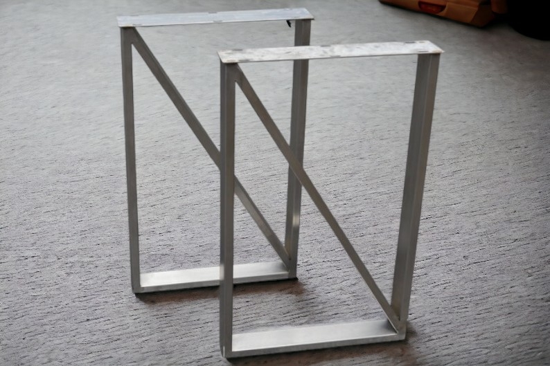2x Nogi do stołu i blatu Paris inox nierdzewne komplet