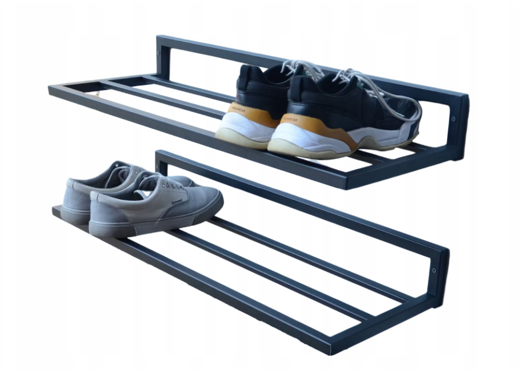 Półka ścienna na buty w stylu nowoczesnym industrialnym loft do ściany