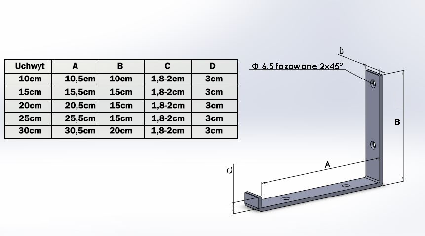 Wspornik Półki 10 cm do Kuchni Salonu Loft Wieszak - obrazek 8